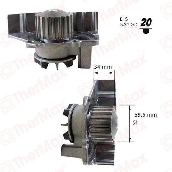DEVİRDAİM POMPASI PARTNER-BERLINGO 96-> JUMPER-SCUDO (96-02) EXPERT 96- (20 DİŞ-59.5mm-34m resmi