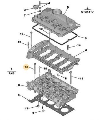 SİLİNDİR KAPAK CİVATASI BOXER-TRANSIT V184/V347 resmi
