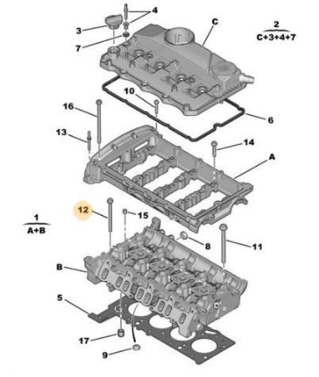 SİLİNDİR KAPAK CİVATASI BOXER-TRANSIT V184/V347 resmi