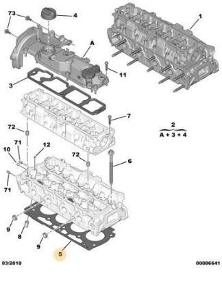 SİLİNDİR KAPAK CONTASI 1.45 5 ÇENTİK 207 208 DV4C 1.4 HDİ EURO5 resmi