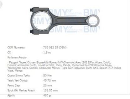 PİSTON KOLU  LINEA-FIORINO-BIPPER-CORSA 1.3JTD resmi