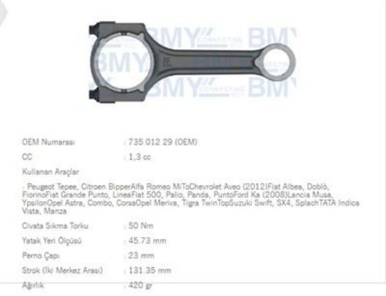 PİSTON KOLU  LINEA-FIORINO-BIPPER-CORSA 1.3JTD resmi