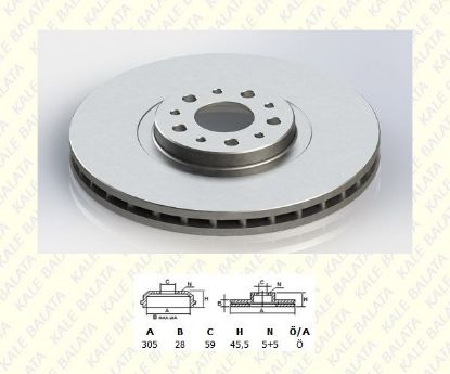 ÖN FREN DİSK AYNASI 305mm DOBLO III-500-COMBO resmi