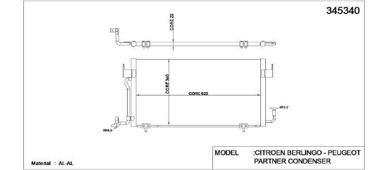 KLİMA RADYATÖRÜ PARTNER-XSARA 97-00 DW8-XUD9 resmi