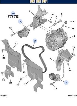 ALTERNATÖR KİTİ  207-308-5008-FOCUS 1.6HDI DV6C/E5 resmi