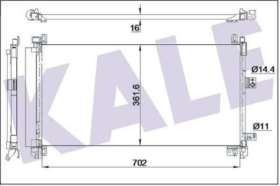 KLİMA RADYATÖRÜ 508-C5 III-C6  2.2/3.0 702X361,6X16 resmi
