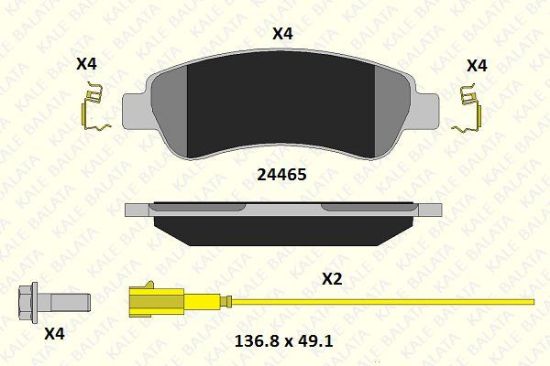 ÖN FREN BALATASI BOXER-JUMPER-DUCATO 06> TEK FİŞLİ resmi