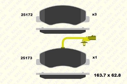 ARKA FREN BALATASI 1 FİŞ MASTER III-MOVANO-NV400-JEST (İKAZ KABLOLU) ÇİFT TEKER resmi
