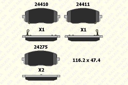 ÖN FREN BALATASI 2 FİŞ I10-PICANTO 07-13 resmi