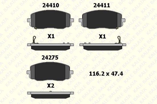 ÖN FREN BALATASI 2 FİŞ I10-PICANTO 07-13 resmi