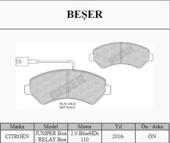 ÖN FREN BALATASI BOXER III-JEST 2 FİŞLİ 06-> resmi