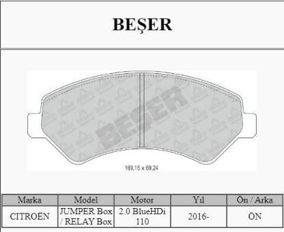 ÖN FREN BALATASI FİŞSİZ AKSESUARSIZ BOXER III-DUCATO-JEST  06 resmi