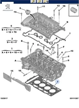 SİLİNDİR KAPAK CONTASI 207 208 308 EP6DTS 1.6 16V resmi