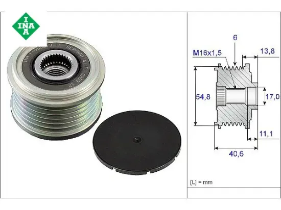 ALTERNATÖR KASNAĞI (RULMANLI) CLIO III-KNG-MGN II-MODUS-QASHQAI 1.5 DCİ resmi