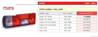 SAĞ STOP LAMBASI DUYULU ŞAHİN//MARS resmi