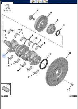 KRANK MİLİ  207-307-308-C3-C4-FOCUS 1.6HDI resmi