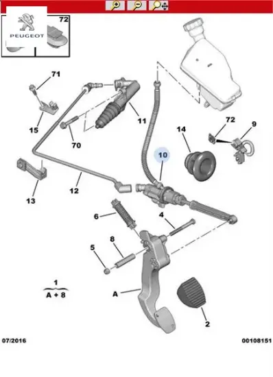 DEBRİYAJ PEDAL POMPASI        208-2008(A94F)-C3(A51)-C3(B618)-C3 AIRCROSS(A88)-DS3 resmi