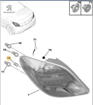 STOP AMPULU 12V R10W    207-208-301-806-BOXER III resmi
