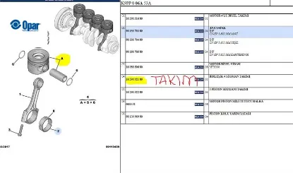 PİSTON+SEGMAN  ASTRA L-BERLINGO-C3-C5-JUMPY III-PARTNER-208-2008-308 1.5 BLUE HDI ( 4 ADET TAKIM ) resmi