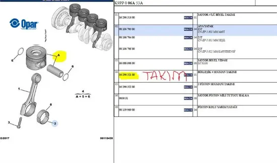 PİSTON+SEGMAN  ASTRA L-BERLINGO-C3-C5-JUMPY III-PARTNER-208-2008-308 1.5 BLUE HDI ( 4 ADET TAKIM ) resmi