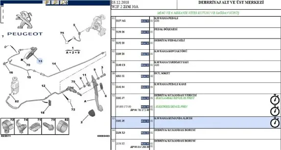 DEBRİYAL ALT MERKEZİ 207-508-C4 II 1.6 YENİ KOD: PEU2182.E1 resmi