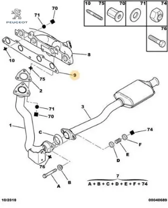 EKSOZ MANİFOLT CONTASI TUD5 106/SAXO PSA BLOKE resmi