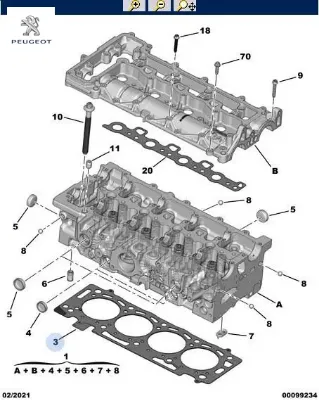 SİLİNDİR KAPAK CONTASI  308-3008-508-5008-BOXER III-EXPERT IV-TRAVELLER-C4 PCS-JUMPER III-JUMPY IV resmi