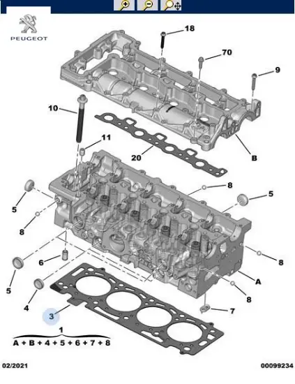 SİLİNDİR KAPAK CONTASI  308-3008-508-5008-BOXER III-EXPERT IV-TRAVELLER-C4 PCS-JUMPER III-JUMPY IV resmi