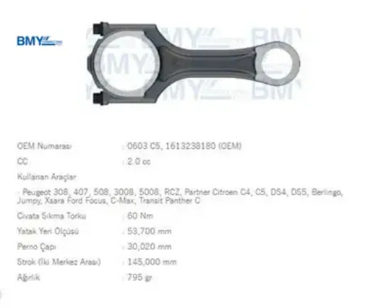 PİSTON KOLU 308-407-508-3008-5008 2.0 HDI MONDEOIV resmi