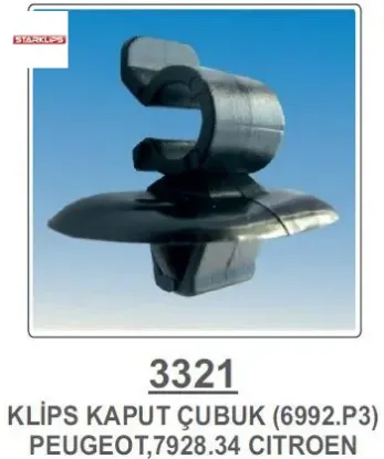 MOTOR KAPUT ÇUBUK KLİPSİ   306 407 resmi