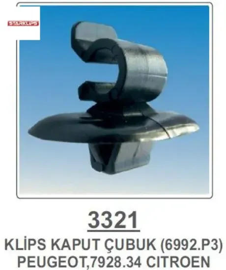 MOTOR KAPUT ÇUBUK KLİPSİ   306 407 resmi