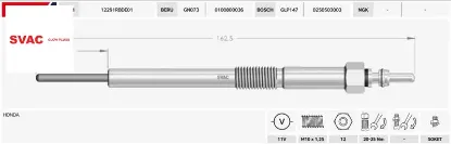 ISITMA BUJİSİ  FR-V-CIVIC-CR-V-ACCORT 2.2CTDI/11V/GX4161/0100800036/12291-RBD-E01/SVAC resmi