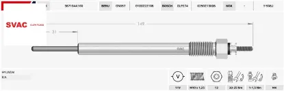 ISITMA BUJİSİ   H-1-SPORTAGE-SORENTO 2.5CRDI/11V/GX4154/0100222106/36710-4A710/SVAC resmi