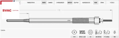 ISITMA BUJİSİ  AVENSIS-COROLLA-RAV-4-HILUX 2.0/2.5/11V/GJ93TO/0100226527/1985030010/SVAC resmi