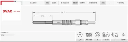 ISITMA BUJİSİ  CRUZE-CAPTIVA-EPICA-LACETTI/4.4V/GX2094//96440144/SVAC resmi