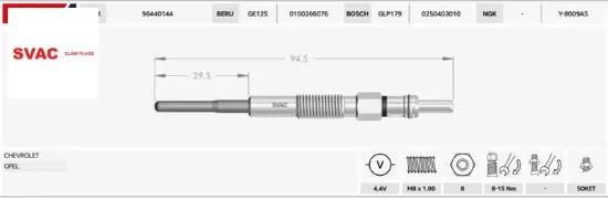ISITMA BUJİSİ  CRUZE-CAPTIVA-EPICA-LACETTI/4.4V/GX2094//96440144/SVAC resmi