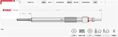 ISITMA BUJİSİ   ASTRA J-CORSA D-MERIVA-MOKKA 1.7CD/4.4V/GE117/0100266028/55567737/SVAC resmi