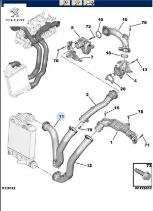 TURBO HAVA HORTUMU  308-3008-508-5008-PARTNER-RIFTER  1.2/1.5/1.6  EB2/DV5R/DV6 resmi