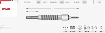 ISITMA BUJİSİ  H-1-H-100 Y.M-STAREX  2.5 D/TD/11V/ resmi