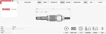 ISITMA BUJİSİ GOLF-PASSAT-CADDY-A6  1.6/1.9D/11V/GX59 resmi