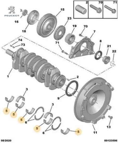 ANA YATAK 308-508 BOXER 2.0 HDi  DW10FUD EURO 6 ( 5 AD ALINIZ ) resmi