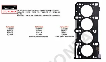 SİLİNDİR KAPAK CONTASI 1Ç  ASTRA J-CORSA D-COMBO-MERIVA-FIORINO-EGEA 1.3CDTI   E4/E5 resmi