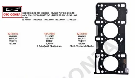 SİLİNDİR KAPAK CONTASI 1Ç  ASTRA J-CORSA D-COMBO-MERIVA-FIORINO-EGEA 1.3CDTI   E4/E5 resmi