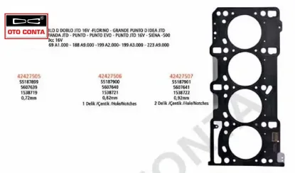 SİLİNDİR KAPAK CONTASI 2Ç  ASTRA J-CORSA D-COMBO-MERIVA-FIORINO-EGEA 1.3CDTI  E4/E5 resmi