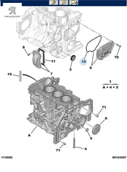 Motor Blok Ara Conta Eb2 1.2 308 Peugeot 9814639380 resmi