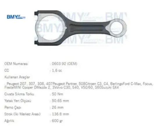 PİSTON KOLU 207-307-308-407-C-MAX-FIESTA 1.6HDI resmi