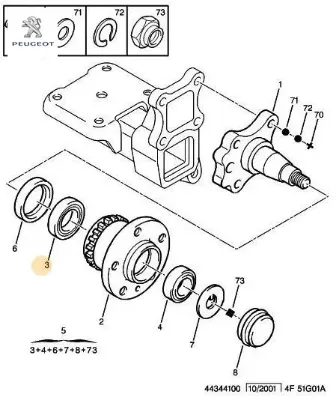 ARKA PORYA İÇ RULMANI 1400 BOXER resmi