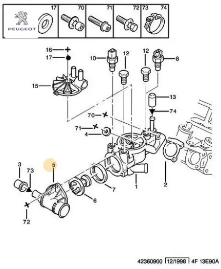TERMOSTAT KAPAĞI BOXER XUD9 resmi