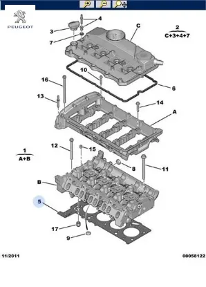 SİLİNDİR KAPAK CONTASI 1.15MM 2 ÇENTİK BOXER-TRANSIT V347 resmi
