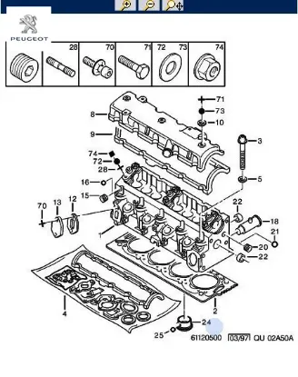 SİLİNDİR KAPAK CONTASI 1.52 BOXER-PARTNER XUD9 resmi